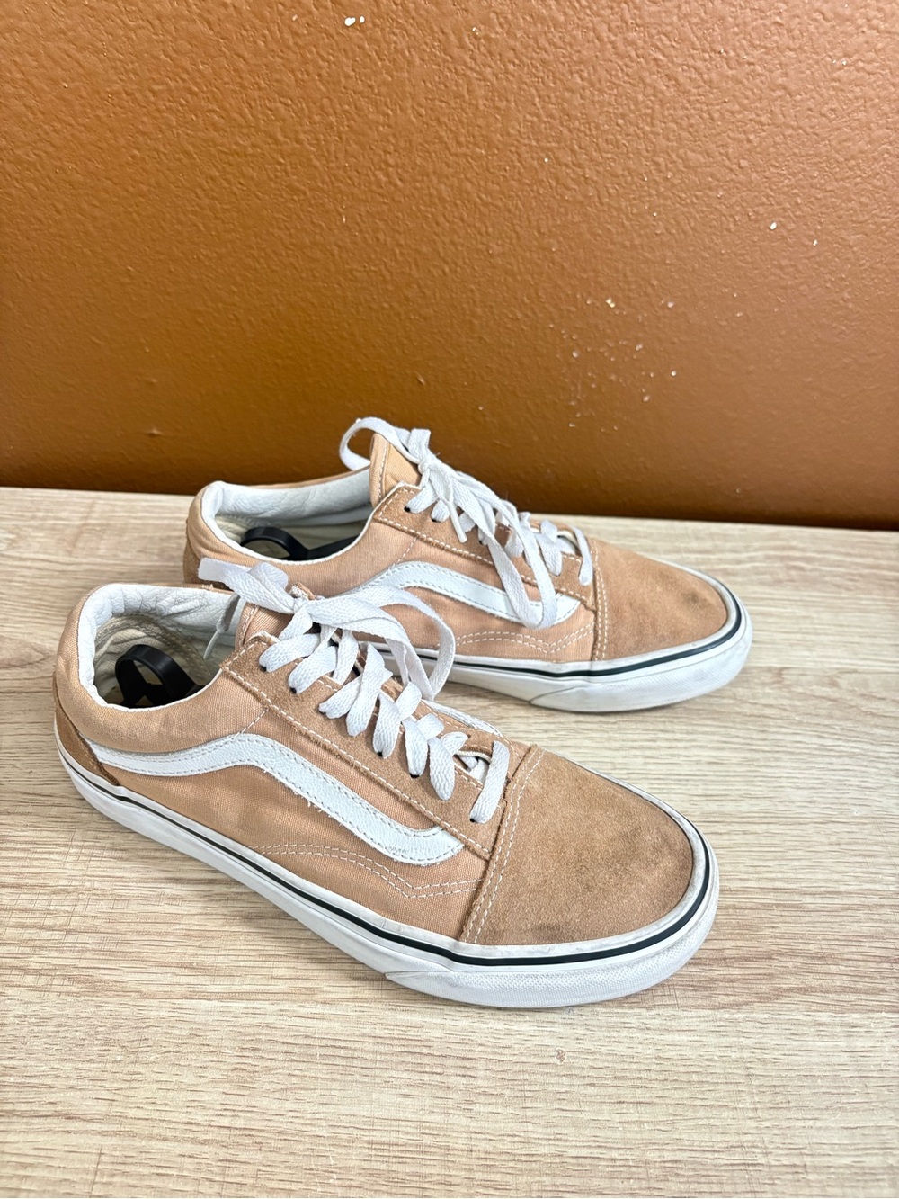Old Skool Vans Sneakers, Suede/Canvas, Brown/Tan, Men’s Size 6.5, Women’s 8